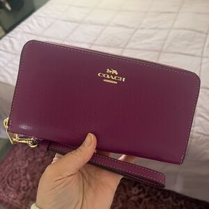 Coach Magenta Wristlet Wallet